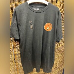 Baseballism-Black T-Shirt,Baseball glove front, Back- If being a lefty is wrong…